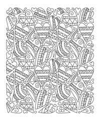 hand drawn flower coloring page