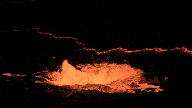 Ethiopia, Volcano Erta Ale, Lava bubbles