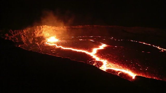 Lava lake of Volcano Erta Ale, Ethiopia