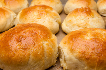 Frische selbstgemachte Brioche/Hamburgerbrötchen
