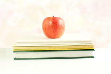 school books with apple back to school