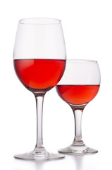 Two glasses with rose wine