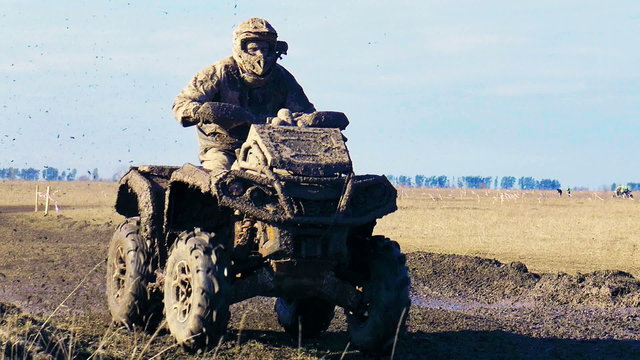 Atv racing. Mud track.