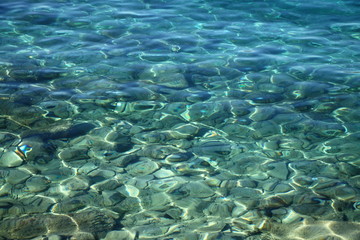 Fototapeta na wymiar Adriatic sea background in Brela , Croatia moments