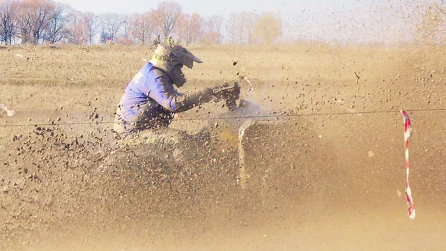 Atv moves throw paddle.