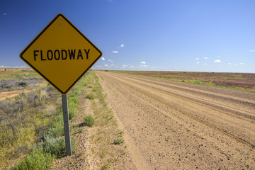 Obraz premium Floodway sign in the Australian outback