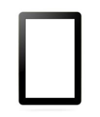 Black tablet with blank screen