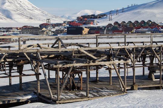 Mechanisms of old system to transport coal in Longyearbyen, Spitsbergen