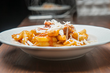 Pasta, sauce and cheese