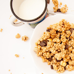 Crunchy muesli for breakfast.