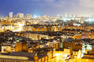 Fototapeta premium night view of Barcelona from high point