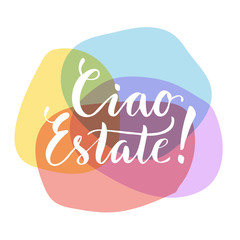 Italian hello summer colorful poster.