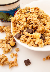 Crunchy muesli for breakfast.