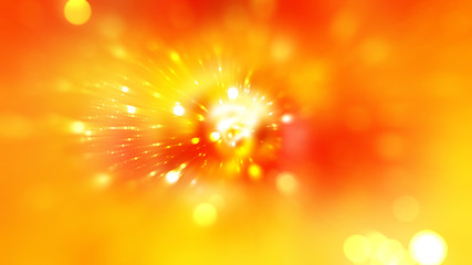 Bokeh light, shimmering blur spot lights on orange abstract 