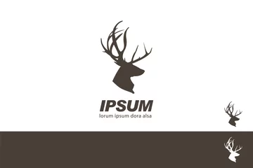 Deurstickers Deer Stag Head silhouette quality label branding design template © j0408pg