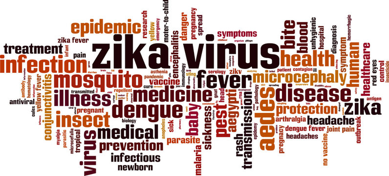 Zika virus word cloud concept. Vector illustration
