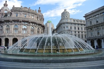 La fontana di Piazza De Ferrari a Genova