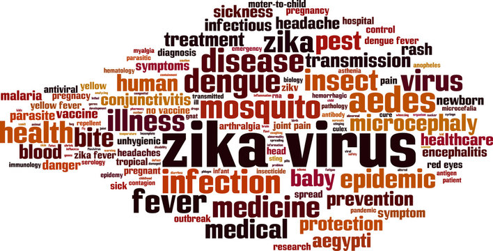 Zika virus word cloud concept. Vector illustration