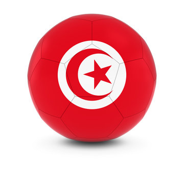 Tunisia Football - Tunisian Flag on Soccer Ball