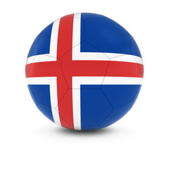 Obraz premium Iceland Football - Icelandic Flag on Soccer Ball