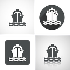 Vector ship icon. Set elements for design. Vector illustration