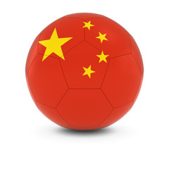 China Football - Chinese Flag on Soccer Ball