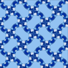 Mosaic abstract patterns in the form of blue crystals