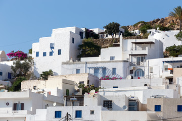 Fototapeta na wymiar Wonderful view of City buildings in Ios Island, Greece