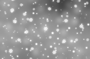 Christmas grey background. the winter background, falling snowfl