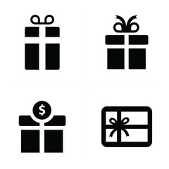vector black gift icons