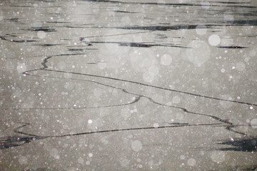 blurred background winter with snow