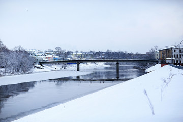 Obraz na płótnie Canvas winter cityscape landscape