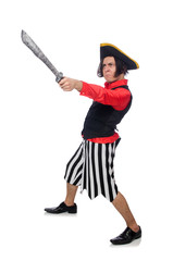Funny pirate isolated on the white
