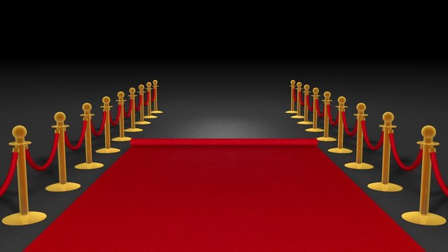Red Carpet rolling up 3d animation