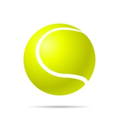 Cercles muraux Sports de balle Realistic yellow tennis ball with shadow