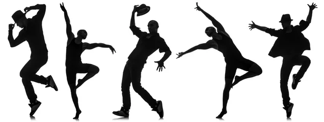 Fototapeten Silhouettes of dancers in dancing concept © Elnur