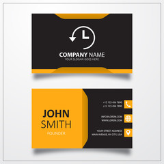 Time back icon. Business card template