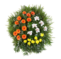 green funeral wreath