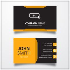 Domain EU icon. Business card template