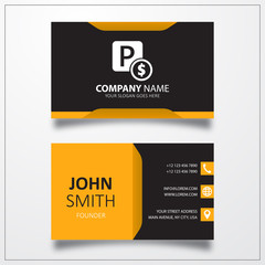 Paid parking icon. Business card template