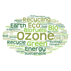 Fototapeta premium Conceptual ecology word cloud isolated