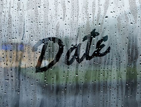 Date written on a foggy window