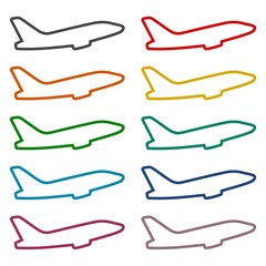 Obraz premium Airplane up icons set 