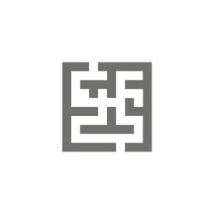 Obraz premium Icono de un laberinto sobre fondo blanco. Ilustración vectorial aislada