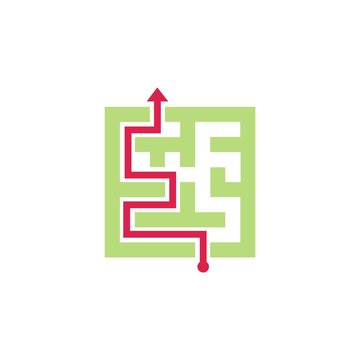 Icono aislado de un laberinto. Ilustraci&oacute;n vectorial