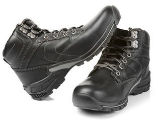 Pair of man's warm leather shoes