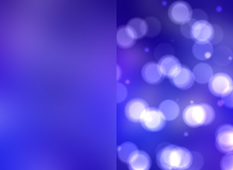 Bokeh light, shimmering blur spot lights on violet abstract back