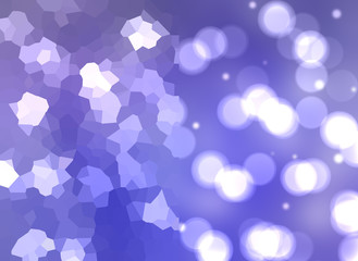 Bokeh light, shimmering blur spot lights on violet abstract back
