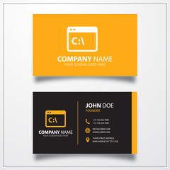 Command line icon. Business card template