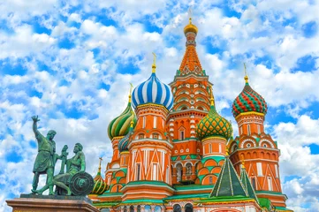 Foto op Canvas Saint Basil's Cathedral (Red Square in Moscow) © bakerjarvis